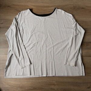 LOFT striped boxy long sleeve top